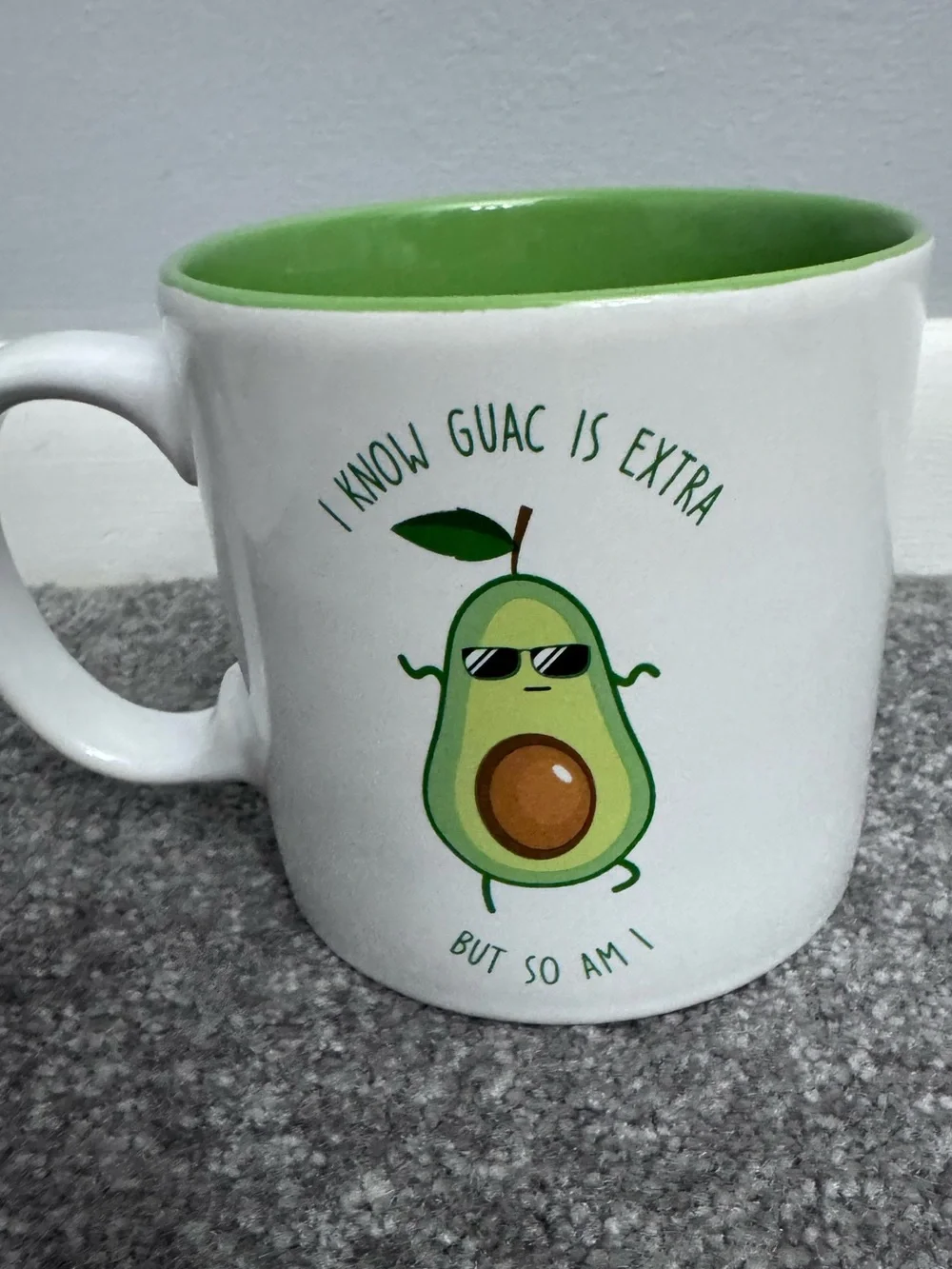 Cracker Barrel I know Guac is extra mug